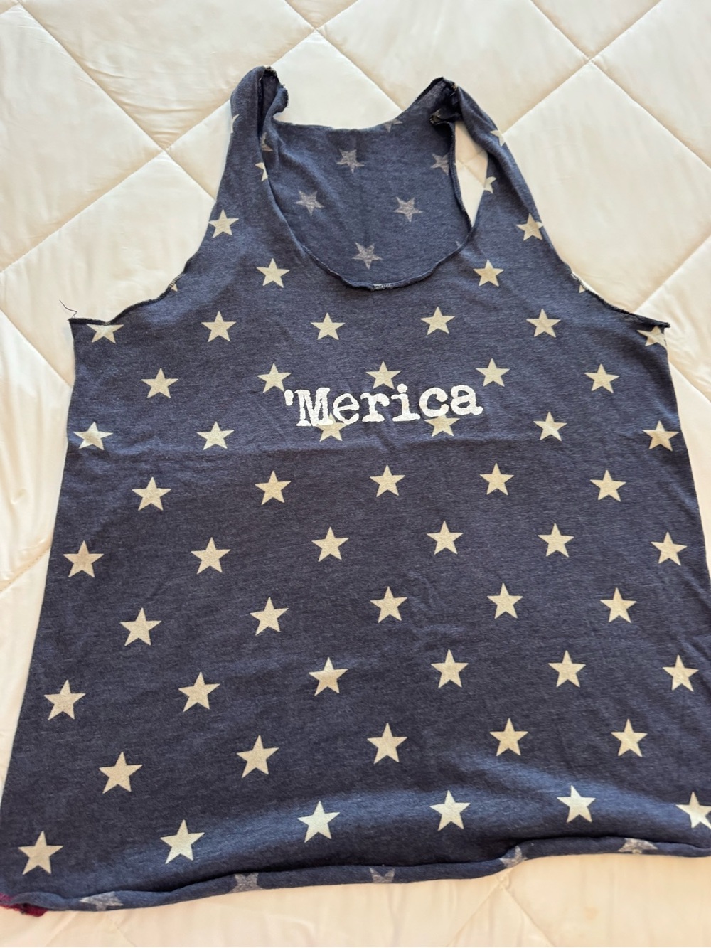 Women's Navy Star Print 'Merica Tank Top